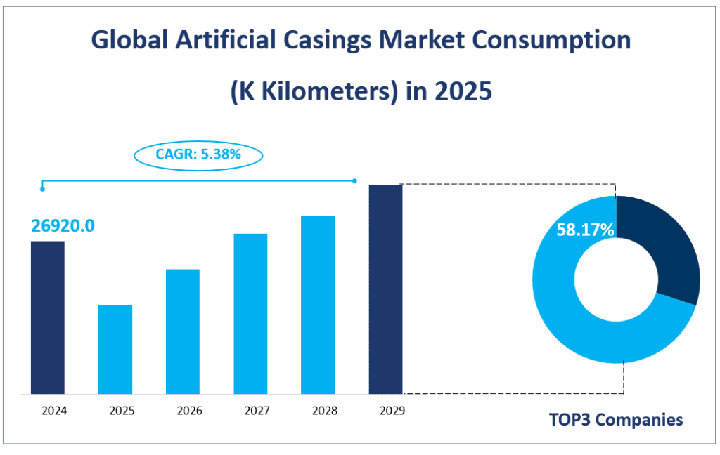 Global Artificial Casings Market Consumption 
(K Kilometers) in 2025
