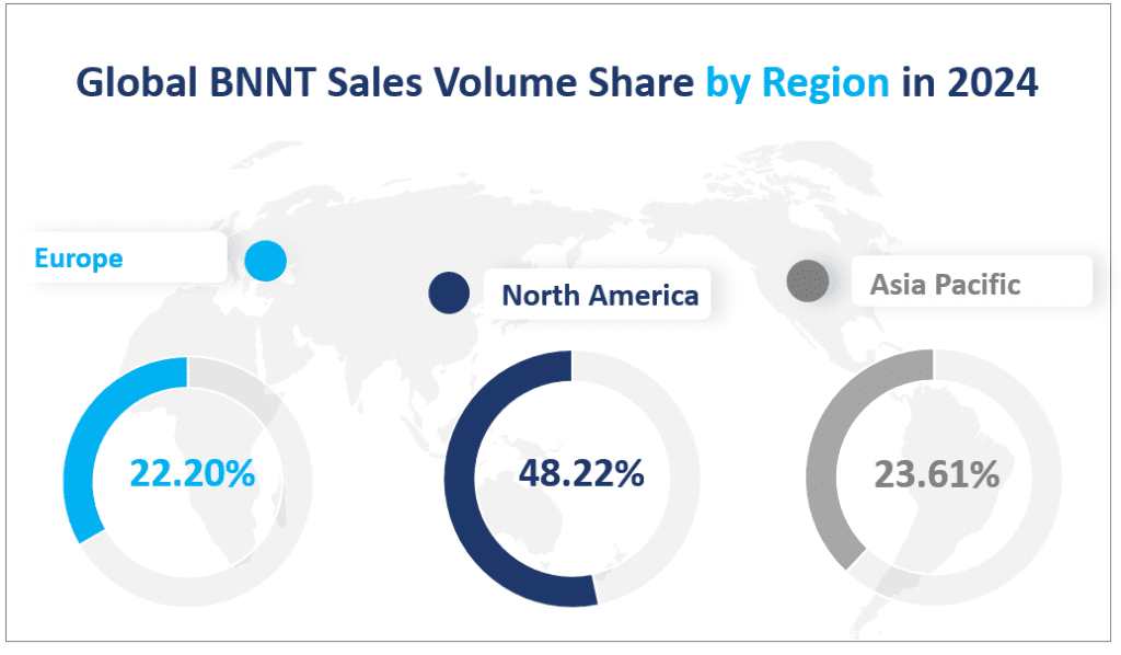 Global BNNT Sales Volume Share by Region in 2024
